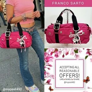 Franco Sarto🎀Y2K Hot Pink Satchel Handbag W/Front Pockets